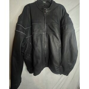 UNIK Select Leather Motorcycle Jacket Mens 8XL Big & Tall Black Biker Quilted
